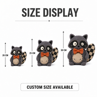 Fabricante OEM ODM de Juguetes de Peluche de Mapache con Lazo, Personalizados y Directos de Fábrica, para Marcas de Marca Privada y Pedidos al por Mayor