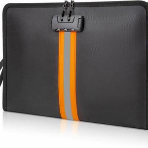 13 Inch Lockable Water Proof Fire <b>Safe</b> Closure Office Home <b>Large</b> Storage Case File Organizer Fireproof Document Bag With Lock - Product Image 1