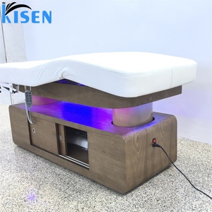 Table de massage de luxe KISEN pour salon de beauté et spa, lit de clinique moderne à 4 moteurs avec commande au pied et LED en option - Product Image 5