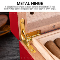 Humidor à cigares en bois massif avec serrure à empreintes digitales en bois de cèdre, motif de dragon rouge et or chinois, nouveau design, avec lumière LED