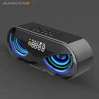 Multi-funzione di FM Radio Digital Alarm Clock Owl Eye Design Senza Fili Altoparlante dente Blu