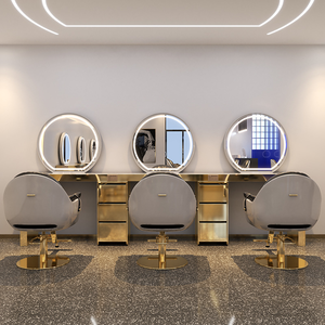 Muebles para Salón de Belleza y <span class=keywords><strong>Barber</strong></span>ía, Mesa de Espejo Brillante para Mujeres, Hecha de Vidrio - Product Image 3