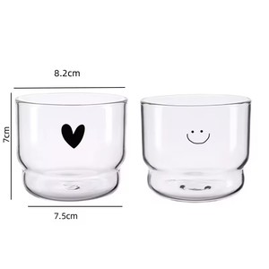 Taza de Vidrio de 300 ml con Diseño de Corazón, para Leche, Café, Té, Resistente al Calor, Saludable, Transparente - Product Image 6