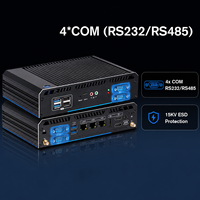 Computadora Industrial Integrada de Bajo Consumo y Sin Ventilador con 3 GbE LAN, Intel J6412 N100 N150, Mini PC M.2, Windows Linux, 4 Puertos RS232