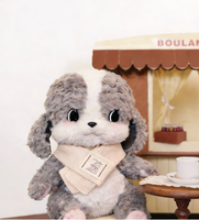 Peluche personnalisée Little Gogo Puppy avec écharpe tricotée, chien en peluche doux
