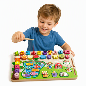 Tableau <span class=keywords><strong>de</strong></span> comptage <span class=keywords><strong>en</strong></span> bois magnétique avec pêche, scène <span class=keywords><strong>de</strong></span> ferme, formes <span class=keywords><strong>de</strong></span> fruits, empilage <span class=keywords><strong>de</strong></span> piquets, motricité fine pour tout-petits, CE CPC, vente <span class=keywords><strong>en</strong></span> gros, OEM, personnalisé - Product Image 2