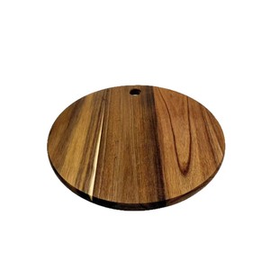 Tabla de cortar redonda de madera de acacia de 33 cm para uso doméstico en la cocina - Product Image 1