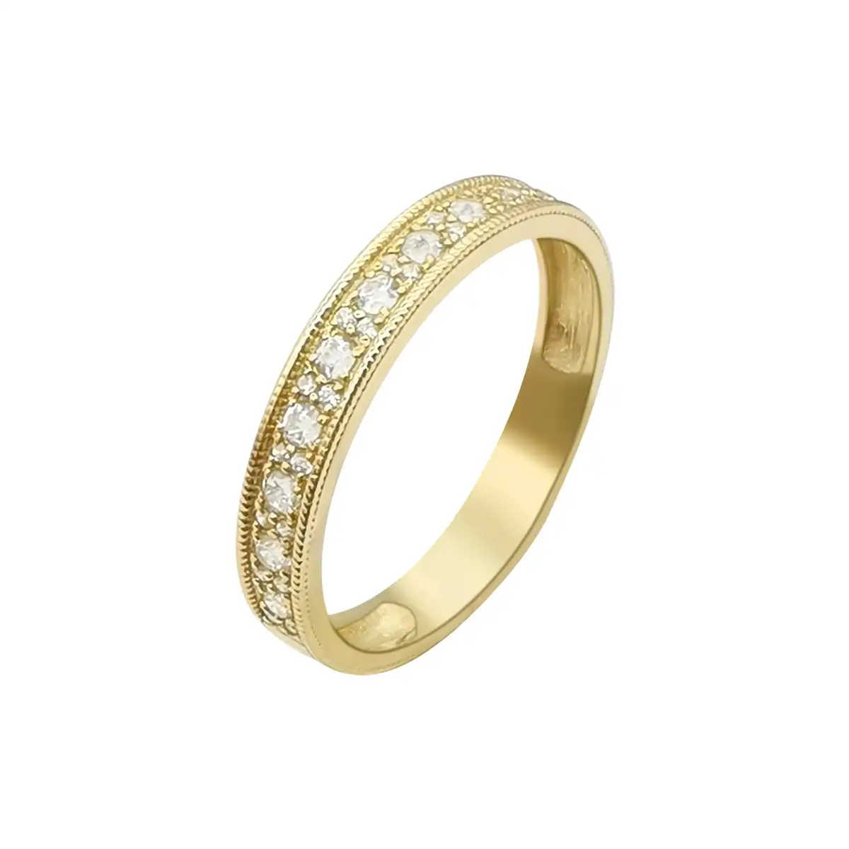Nuovo arrivo anello in oro puro 9 carati con anello in zircone per regalo di fidanzamento