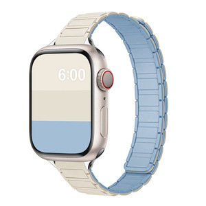 สายซิลิโคนเอวแม่เหล็กสามเม็ด14มม. สำหรับ <span class=keywords><strong>Apple</strong></span> <span class=keywords><strong>Watch</strong></span> ULTRA 2 49มม. สำหรับ iWatch Series 10 9 8 <span class=keywords><strong>7</strong></span> <span class=keywords><strong>41</strong></span> 42 46มม. - Product Image 4