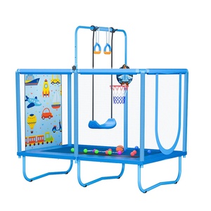 Trampolines en acier galvanisé pour enfants, usage domestique intérieur, avec filet de sécurité, pour bébés et jeunes enfants, capacité de charge 150 kg, modèle transfrontalier Europe-Amérique - Product Image 1