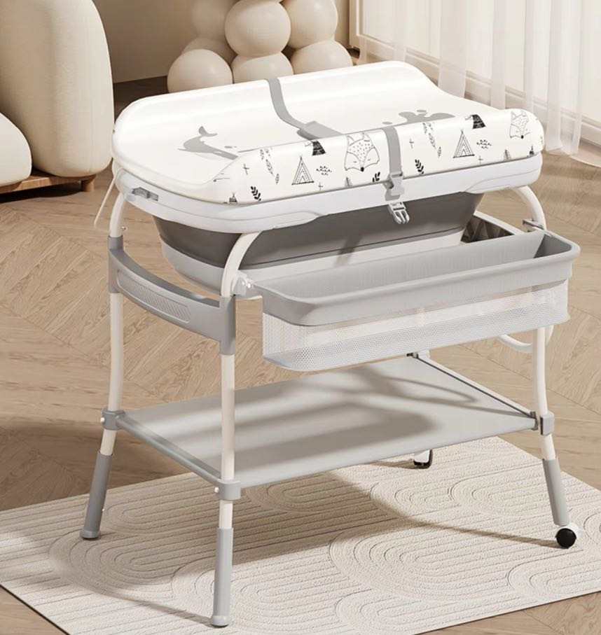 Panier de rangement pour baignoire blanc cassé