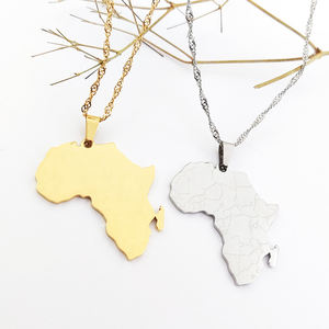 Golden Etiopia Contorno Africa Mappa con il Cuore Paese di South African Mappa Collana - Product Image 4