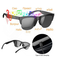 Lunettes de traduction IA F-01 avec lecteur de musique sans fil, prise en charge des appels vidéo et de la traduction, enregistrement des réunions, l'indispensable pour le bureau
