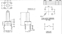 Interrupteur tactile 6,0 mm de type carré (à clipser) 6x6x7 mm 4 broches DIP pour carte d'expérimentation Arduino PCB