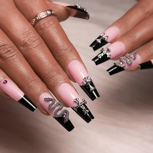 <span class=keywords><strong>Uñas</strong></span> Postizas Acrílicas <span class=keywords><strong>de</strong></span> Lujo Hechas a Mano, 10 Piezas, Gruesas, Pintadas a Mano, Diseño Personalizado Reutilizable - Product Image 3