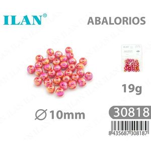 Ilan Abalorios Cuentas Acrílicas Rosas de 10 mm, 19 g, para Manualidades y Joyería - Product Image 1