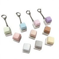 Wholesale Promotion Gift Custom Printing Stress Relief Light Colorful Keyboard Button Fidget Keycap Toy With Keychain