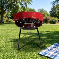 Barbecue rond d'extérieur, barbecue portable, barbecue extérieur pour jardin, balcon, fête