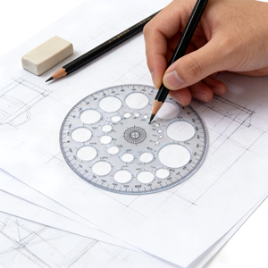 Règle de traçage 360° en plastique de marque ZKJ, modèle intégré multi-usage avec échelle de précision, conception creuse pour dessin de cercles, sans souci - Product Image 4