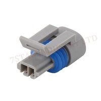Connecteur de faisceau de câbles de capteur de radiateur automobile 2 broches avec contacts en laiton, boîtier en nylon PA66 gris, 12V 1.5A, modèle 7S0233B-2-21