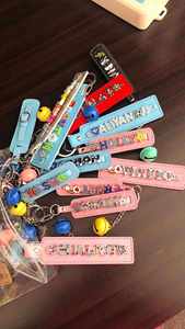 Hot Sales DIY PU <b>Leather</b> <b>Keychain</b> with Zinc Alloy Metal Charms Soft Enamel Letters & Flowers Custom Logo - Product Image 3