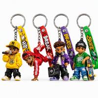 Llavero Personalizado de Cultura Urbana Hip Hop, Figura de Rapero en 3D con Resina Epoxi, Caja Sorpresa, Colgante de Muñeco, Regalo, Fabricación OEM