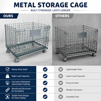 Cages de stockage pliables en métal de boîte de conteneur de grillage de support résistant Cage en métal de stockage