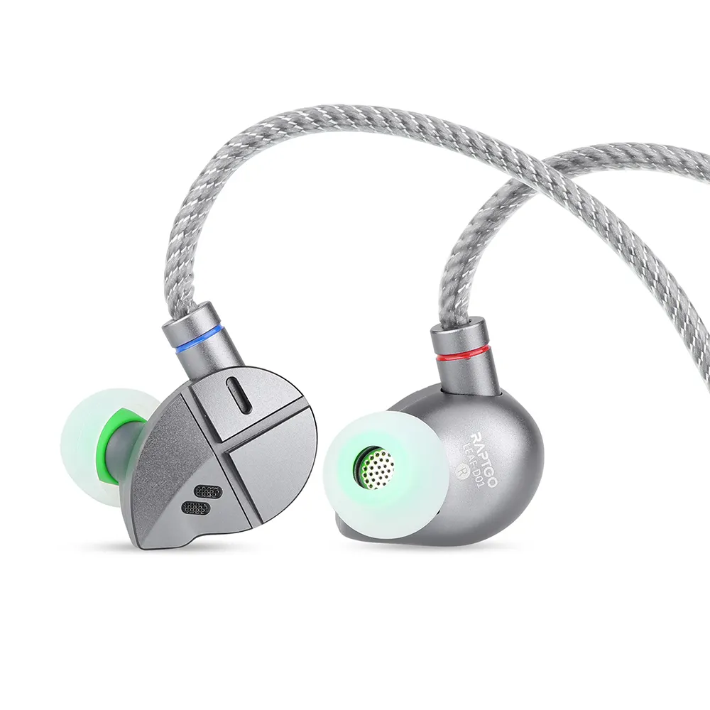 RAPTGO Leaf D01 earphone berkabel, earphone dinamis LCP generasi baru 10mm dengan kabel murah