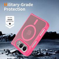 Coque de téléphone anti-traces de doigts rose rouge mat pour iPhone Duo, antichoc, fine, effet givré, magnétique, ODM OEM personnalisée