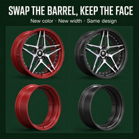 Jantes forgées en deux parties à dix branches argentées avec baril rouge 18 19 20 21 pouces 5x112 5x114.3 5x120 BMW M4