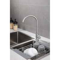 Robinet de cuisine en acier inoxydable brossé de qualité supérieure, mitigeur eau chaude et froide à poser sur plan pour évier