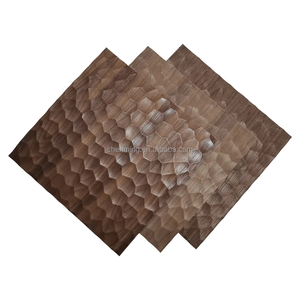 Thanh lịch thiết kế hiện đại Gỗ Veneer tấm Tường sồi óc chó 3D nghệ thuật kết cấu sóng <span class=keywords><strong>MDF</strong></span> rãnh fibreboards cho thiết kế nội thất <span class=keywords><strong>E1</strong></span> - Product Image 4