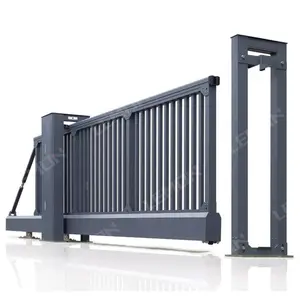 Automatic Commercial Fence Cantilever Sliding Gate Outdoor Entrance Driveway Security Metal Industrial Main Sliding Gate