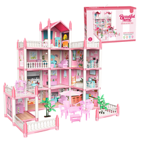 Rumah Mainan anak-anak keluaran baru rumah boneka plastik dengan Model furnitur dan aksesori untuk rumah bermain anak-anak untuk anak-anak