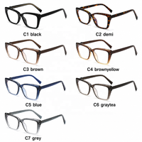 Lunettes anti-lumière bleue Tr90, monture carrée œil de chat pour adultes, motif uni, montures de lunettes optiques en acétate, montures optiques unisexes