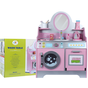 Jouets en bois pour enfants, machine à laver rose, jeu de rôle pour enfants, fabrication sur mesure - Product Image 4