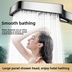 Ensemble de pommeau de <span class=keywords><strong>douche</strong></span> blanc avec <span class=keywords><strong>tuyau</strong></span> en PVC étanche de 1.5m Pommeau de <span class=keywords><strong>douche</strong></span> à main à 3 modes Buses anti-obstruction pour salle de bain et rinçage des animaux domestiques - Product Image 5