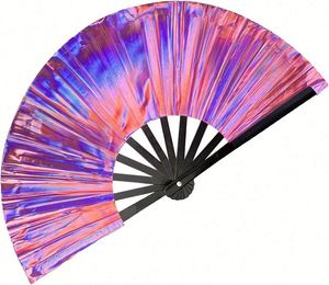 Promotion Exceptionnelle : Grands Éventails Pliants en Bambou Écologiques en PVC Sculpté, Style Amour, Idéaux pour les Festivals Rave et les Fêtes Estivales - Product Image 3