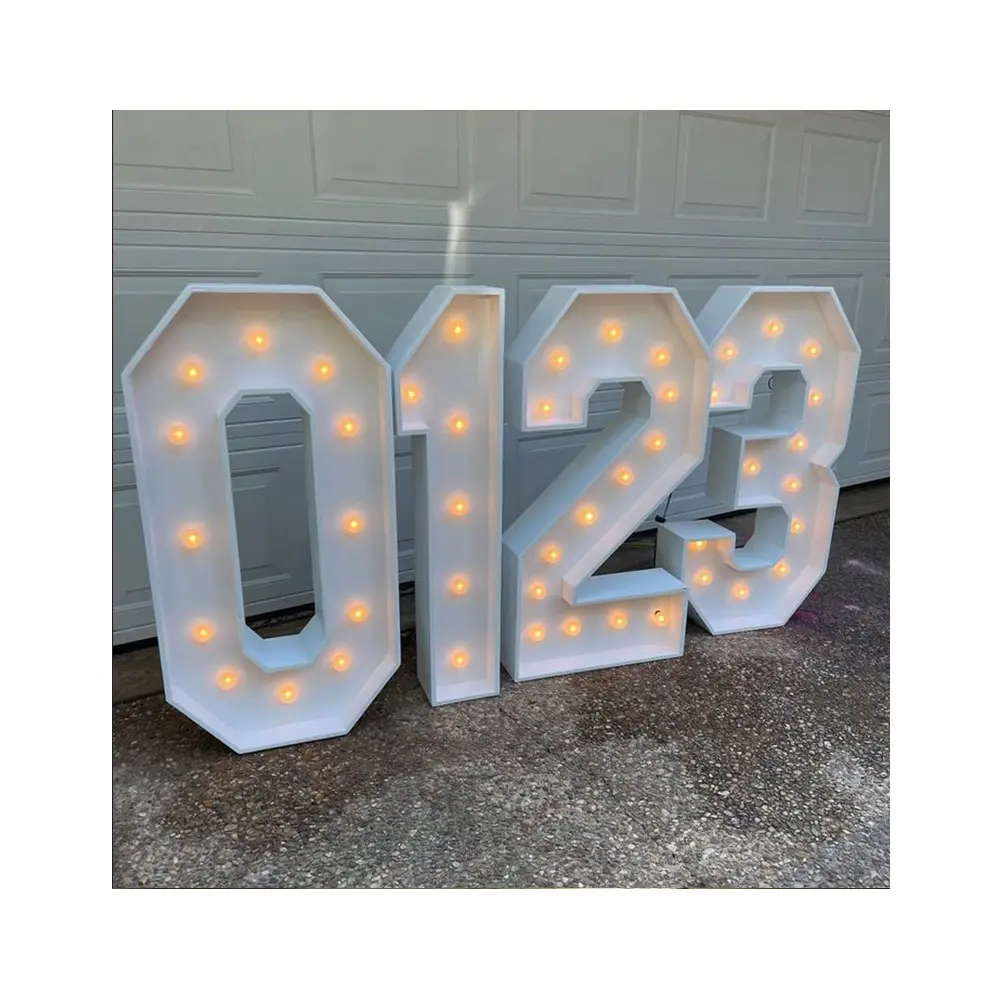 Big Letter Signs Tall 4ft Marquee Sign Number Free Stand Light Up Large Marquee Letters Led per la decorazione di interni ed esterni