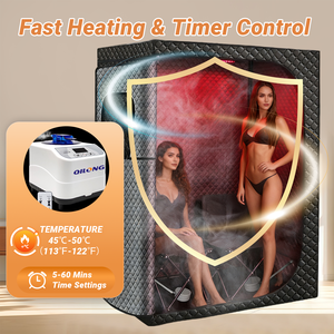 ZT Folding 2 Person Infrared <b>Sauna</b> <b>Room</b> Indoor Relax Steam Portable <b>Sauna</b> Box for Home Full Body Black Foldable Design - Product Image 4