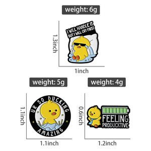 Lo manejaré, pero lloraré primero esmalte Pin lindo pato amarillo broche solapa insignia joyería regalo para amigos - Product Image 6