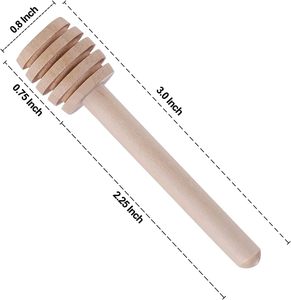 Tailai 50 pezzi 3 pollici in legno di miele bastone di miele bacchetta di miele agitatore per il miele di raccolta dispenser gocciolante barattolo portatile - Product Image 5