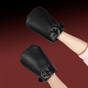 Gants de bondage BDSM en PU noir, taille ajustable, jouet érotique SM pour adultes, pattes de chien extrêmes pour couples - Product Image 5