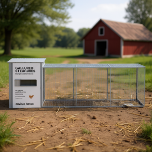 Cage à poulets Quinus Kieser en acier galvanisé, grande taille, grise, équipement d'élevage avicole - Product Image 2