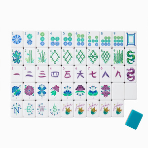 Custom Luxury Flowers Forest American Mahjong Tiles Western Theme 4 Layer Professional Gift Travel <b>Entertainment</b> Acrylic Mahjong - Product Image 2