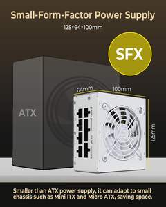 <span class=keywords><strong>SFX</strong></span> <span class=keywords><strong>750W</strong></span> 80 Plus <span class=keywords><strong>Gold</strong></span> Totalmente Modular Ultra-Silencioso 110V/220V PCIe 5,0 Compatible Multi-Protection Desktop PC Server PSU para juegos - Product Image 6