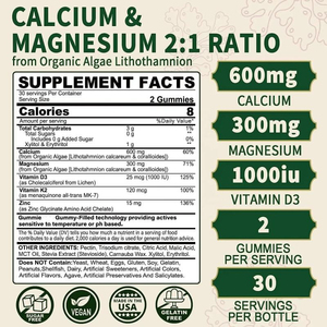 Gomitas de Calcio, Magnesio, Zinc y Vitamina D3, Gomitas de Calcio y Magnesio con Zinc, Vitamina D3, Glicinato de Magnesio con Vitamina D3 K2 - Product Image 3