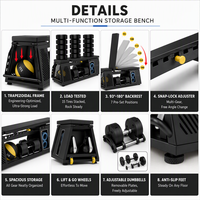 Banc de musculation multifonction réglable en métal avec rangement pour haltères, robuste, pour salle de sport à domicile