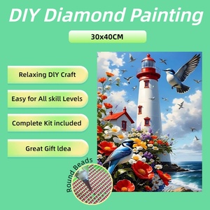 Modern 30*40cm DIY <strong>Lighthouse</strong> Modern Wall Decor Diamond <strong>Painting</strong> Full Round 5D Acrylic Diamond <strong>Painting</strong> for Home Decoration - Product Image 1