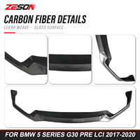 ZESON Lame de pare-chocs avant en fibre de carbone véritable style CC pour BMW Série 5 G30 530i 540i M550i Pré-LCI 2017-2020